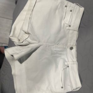 White jean shorts